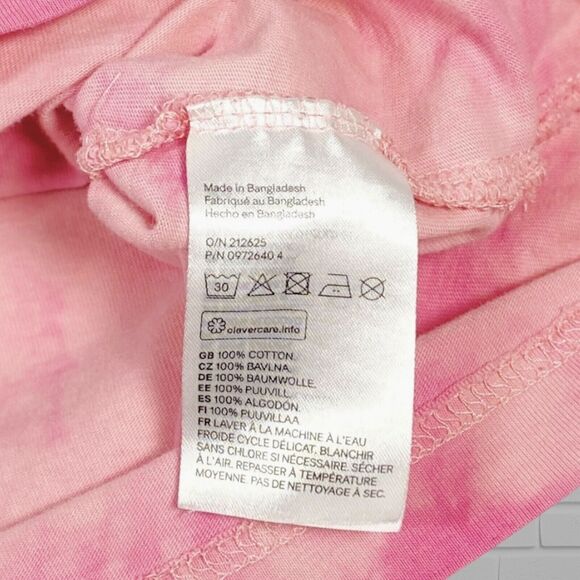 H&M x Keith Haring Mens T Shirt M Pink Relaxed Tie Dye Three Eyed Face Artist - Picture 7 of 9